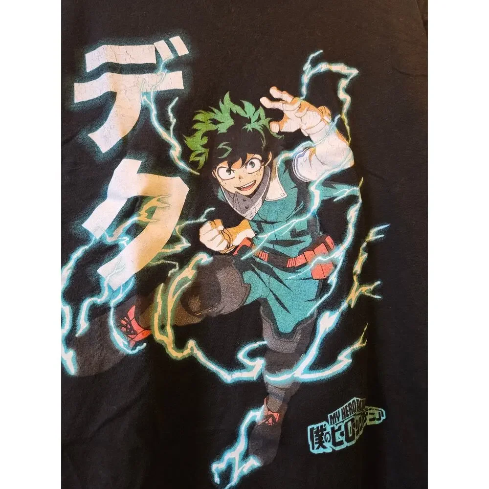 My Hero Academia Deku Shirt Large Anime Tee Crunchyroll Black - Picture 3 of 7